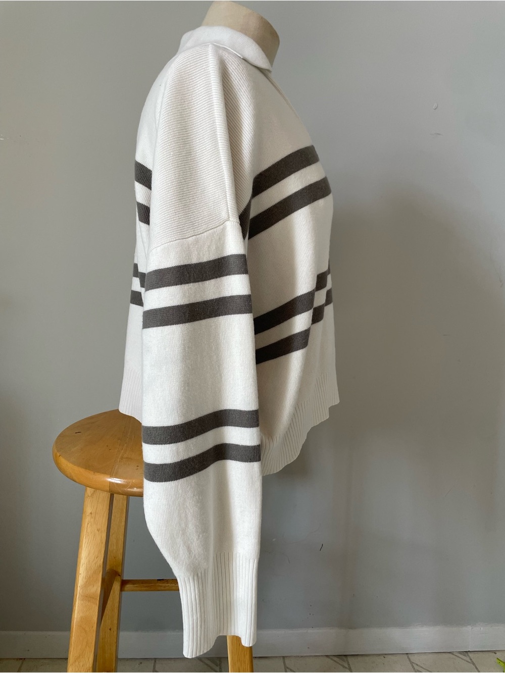 Limited Collection Striped Collared Sweater Knit Top Size Large - Picture 3 of 8